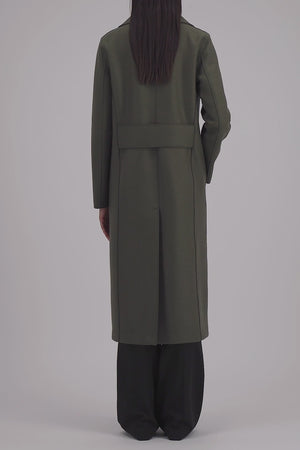 Military coat in pressed wool