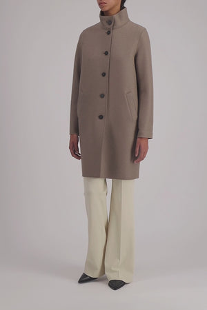 Egg shaped coat pressed wool