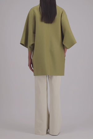 Kimono mantle in pressed wool