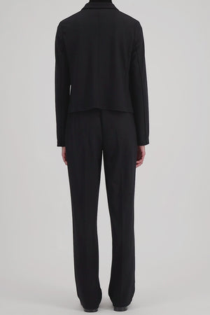 Fly front cropped jacket in superfine merino