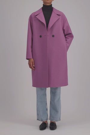 Dropped shoulder coat pressed wool