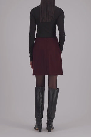 Mini skirt light pressed wool