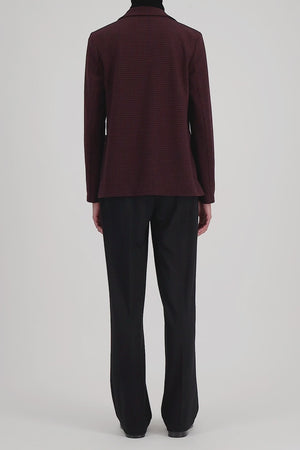 Stand up collar blazer patterned in moleskin