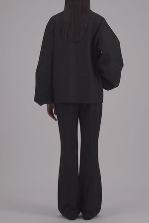 Puff sleeves jacket pressed wool