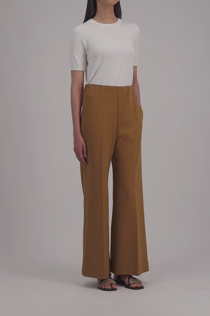 flared trousers diagonal crafted with Loro Piana fabric