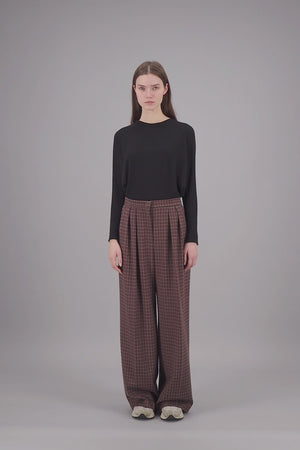 Oversized pleated trousers tattersall