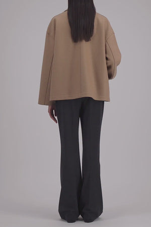 Oversized boxy jacket pressed wool