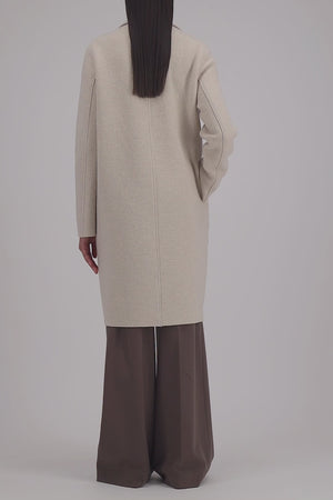 Overcoat in boiled wool