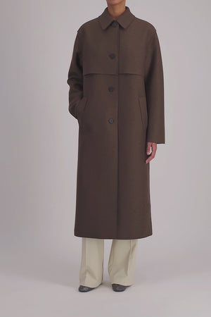 Shield coat pressed wool and polaire