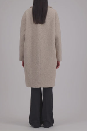Dropped shoulder coat in bouclé