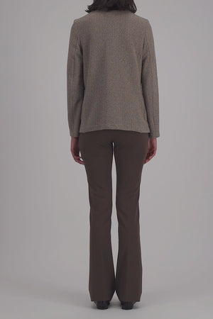 Stand up collar blazer bicolour frisé