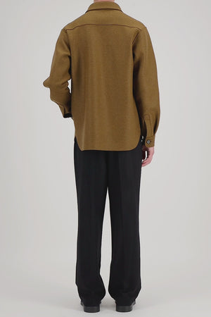 Shirt jacket in pressed wool