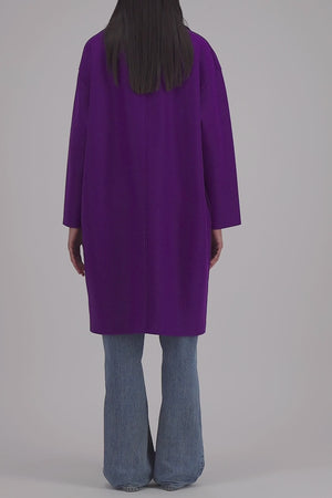 Dropped shoulder coat pressed wool