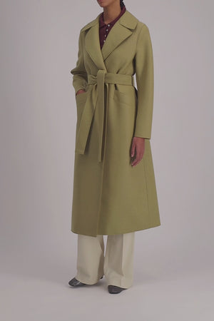 Long maxi coat pressed wool