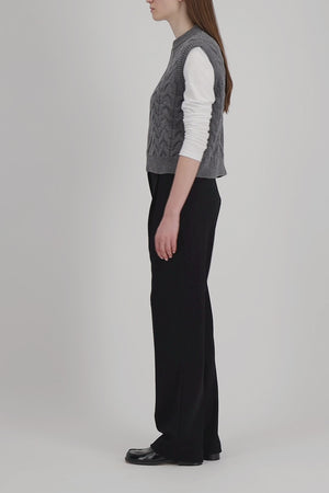 Cable-knit vest - crafted with Todd and Duncan Superfine Lamb’s wool yarn