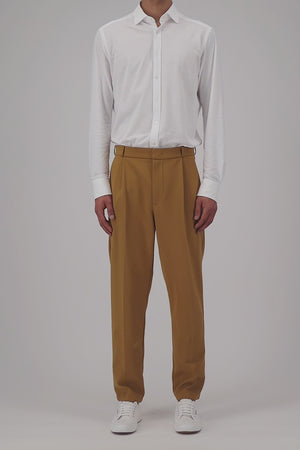 pleated trousers diagonal crafted with Loro Piana fabric