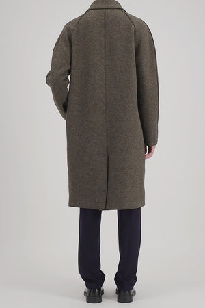 Fly front balmacaan boiled wool