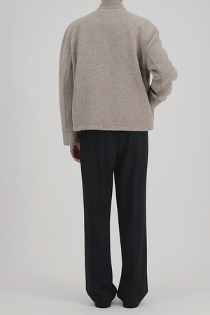 Oversized bomber in bouclé