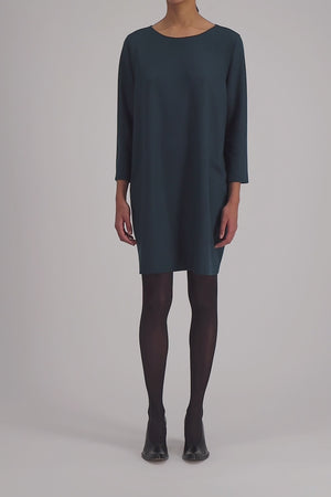 Geometric boxy dress superfine merino