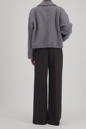 Raglan drawstring jacket in bouclé