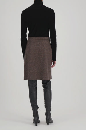 Pleated skirt in donegal