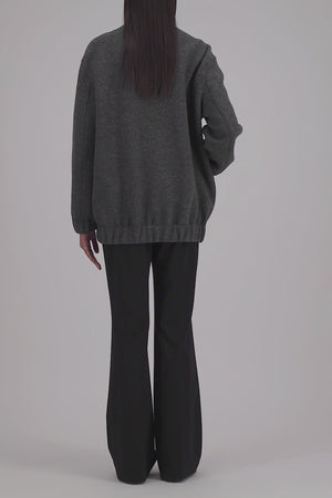 Oversized bomber boiled wool