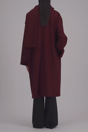 Scarf coat cashmere blend