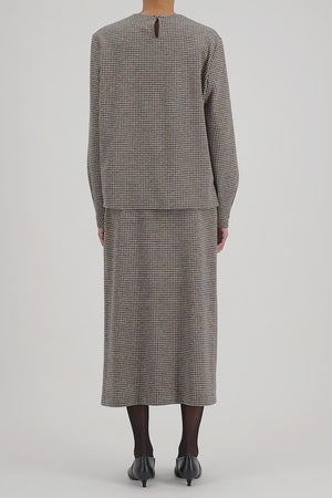 Long sleeve top patterned moleskin