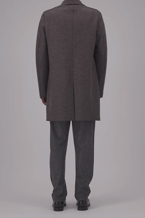 Boxy coat pressed wool