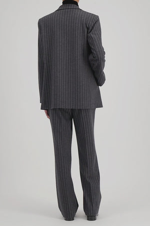 Slouchy peacoat in pinstripe