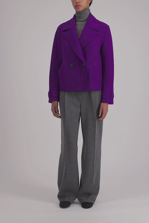 Cropped peacoat pressed wool