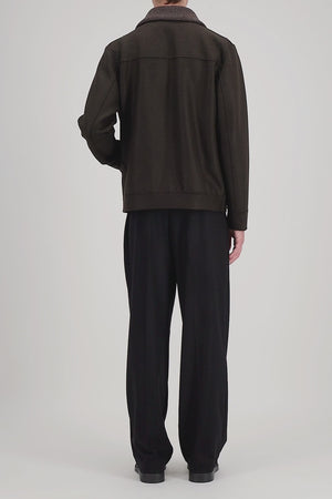 Golf jacket pressed wool and bouclè