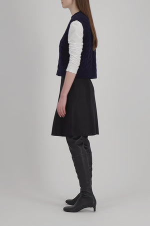 Cable-knit vest - crafted with Todd and Duncan Superfine Lamb’s wool yarn