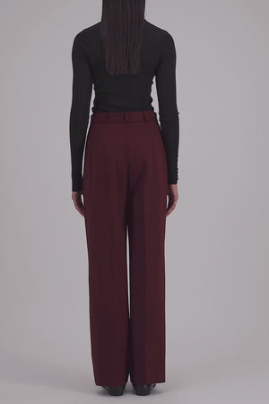 Double pleats trousers viscose flannel