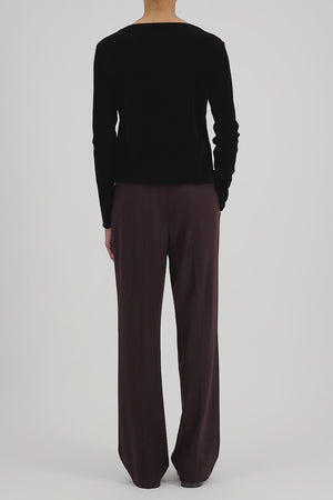 V neck top stretch velvet