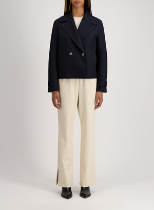 Cropped peacoat light pressed wool