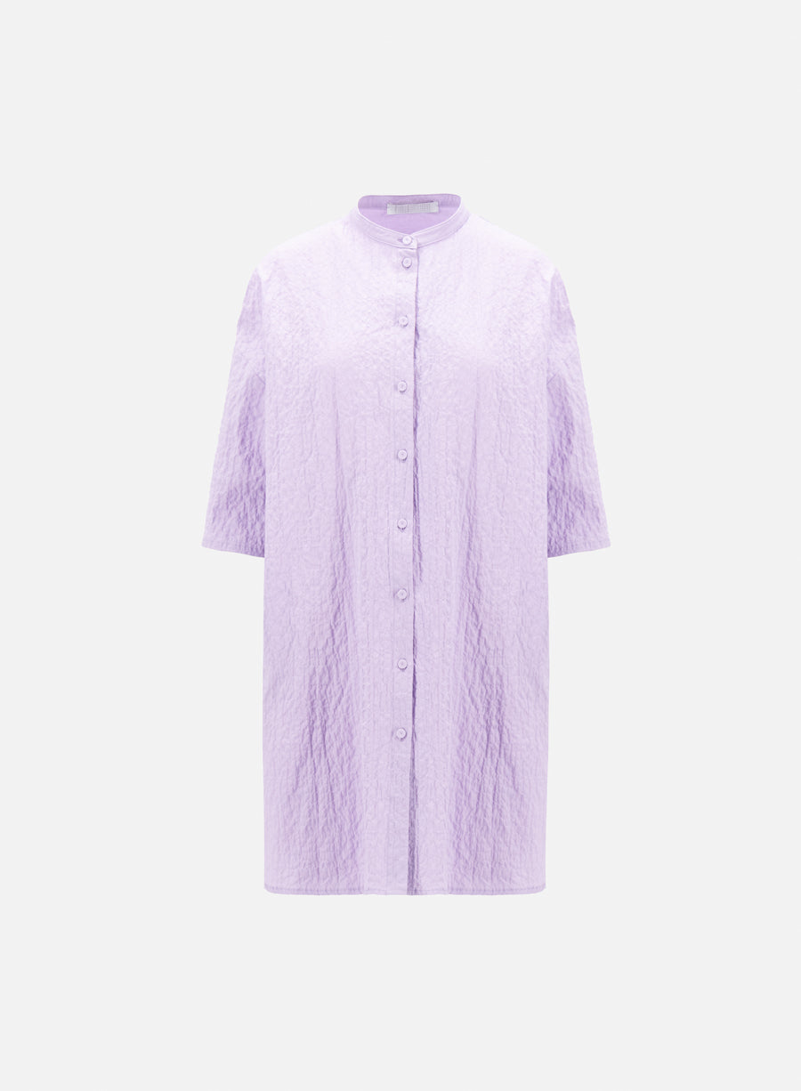 Oversized shirt dress in creased cotton