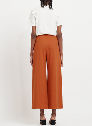 Wide-leg cropped trousers in techno viscose