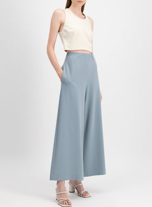 Wide-leg cropped trousers in techno viscose