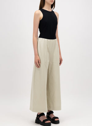 wide-leg cropped trousers satin