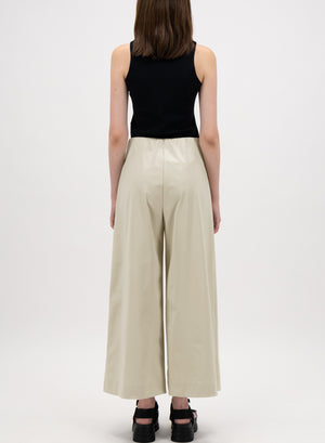 wide-leg cropped trousers satin