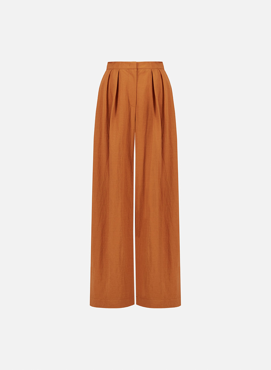 Oversized pleated trousers rayon