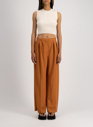 Oversized pleated trousers rayon