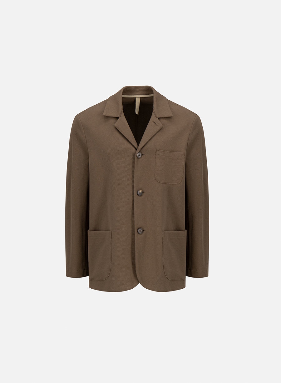 Dropped shoulder jacket cavalry twill carfted with a Loro Piana fabric